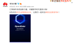 华为宣布即将全新发布操作系统openEuler欧拉